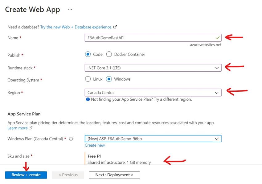 How to build and publish a .NET Core API to perform CRUD operations on Azure Cosmos DB (SQL API) and secure it using Facebook Authentication